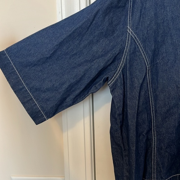 Carolina Plus Blues Denim Jean Top with Sailor Collar, 24W - Picture 2 of 6